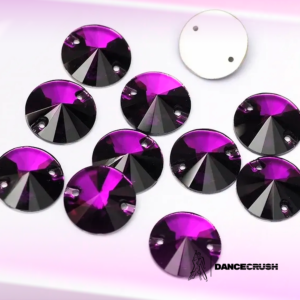 Купить пришивные стразы в форме круг Rivoli цвет Purple Velvet Фиолетовый бархат в Липецке в наличии и под заказ